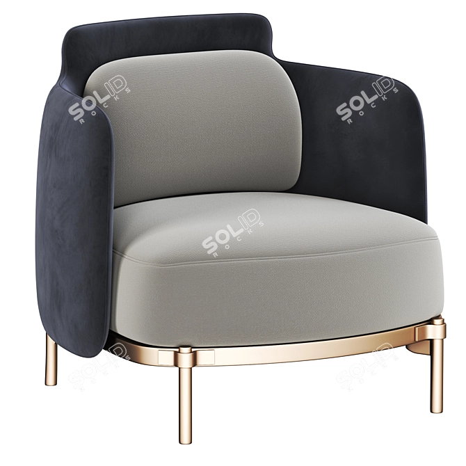 Contemporary Minotti Tape Armchair 3D model image 1