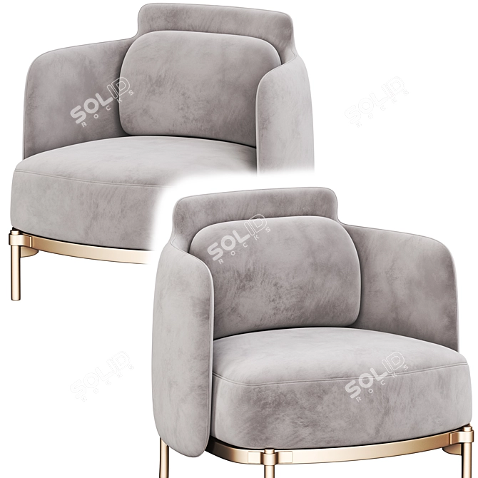 Contemporary Minotti Tape Armchair 3D model image 3