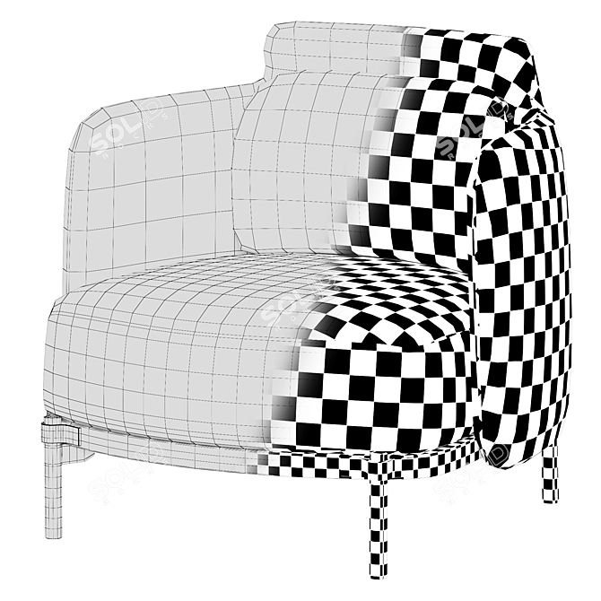 Contemporary Minotti Tape Armchair 3D model image 5