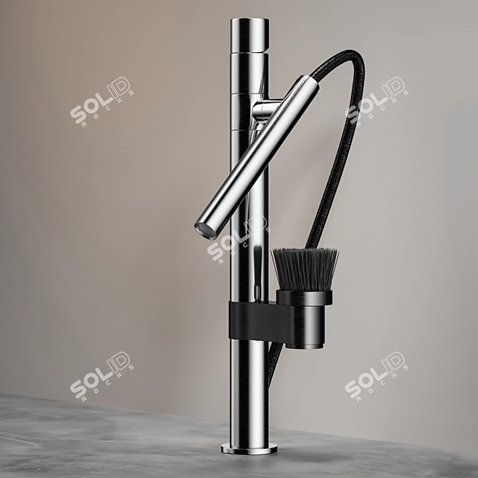 Stainless Steel Kitchen Mixer 3D model image 1