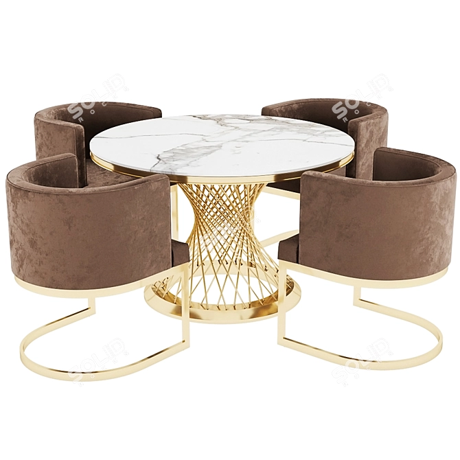 Garda Decor Table & Chairs 3D model image 2