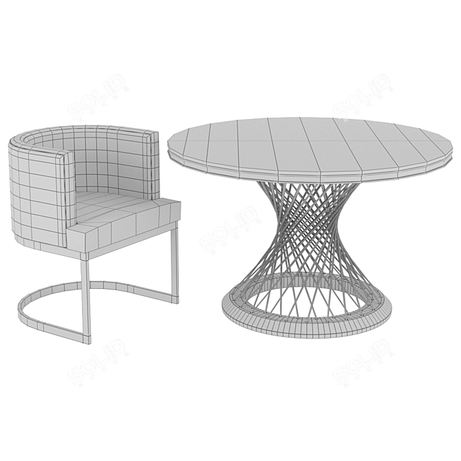 Garda Decor Table & Chairs 3D model image 5