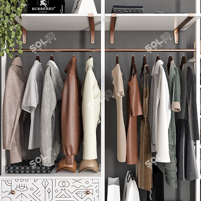 Versatile Wardrobe and Closet Set 3D model image 2