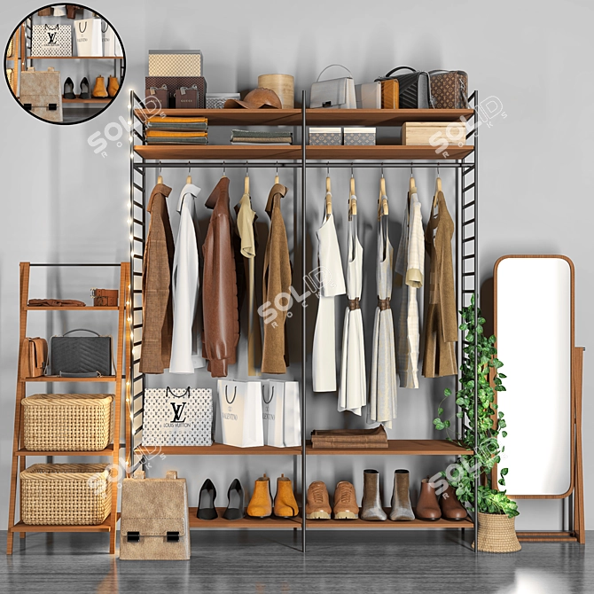 Versatile Wardrobe with Accessories 3D model image 1