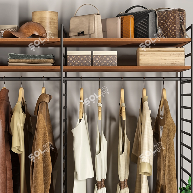 Versatile Wardrobe with Accessories 3D model image 4