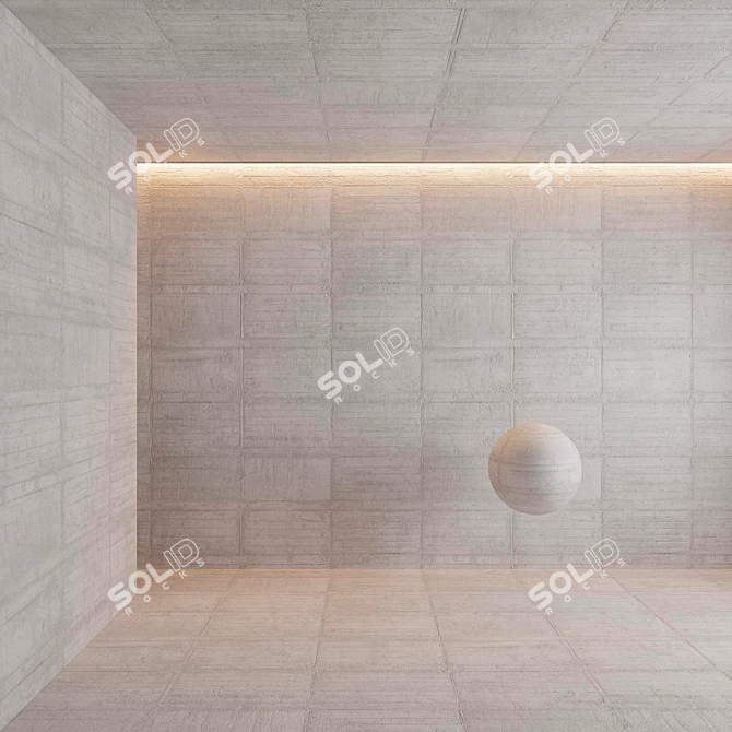 Seamless Concrete Blocks 3D model image 1