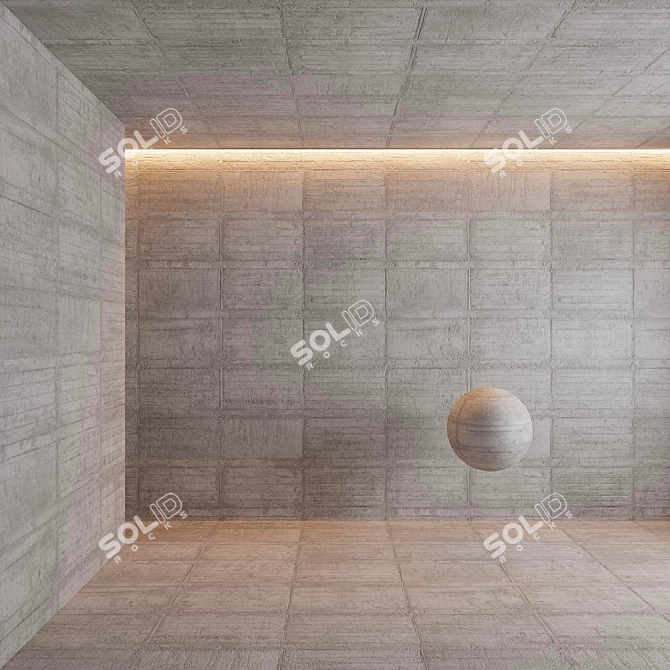 Seamless Concrete Blocks 3D model image 2