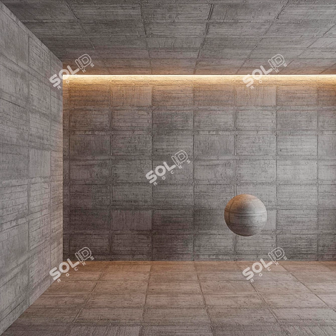 Seamless Concrete Blocks 3D model image 3