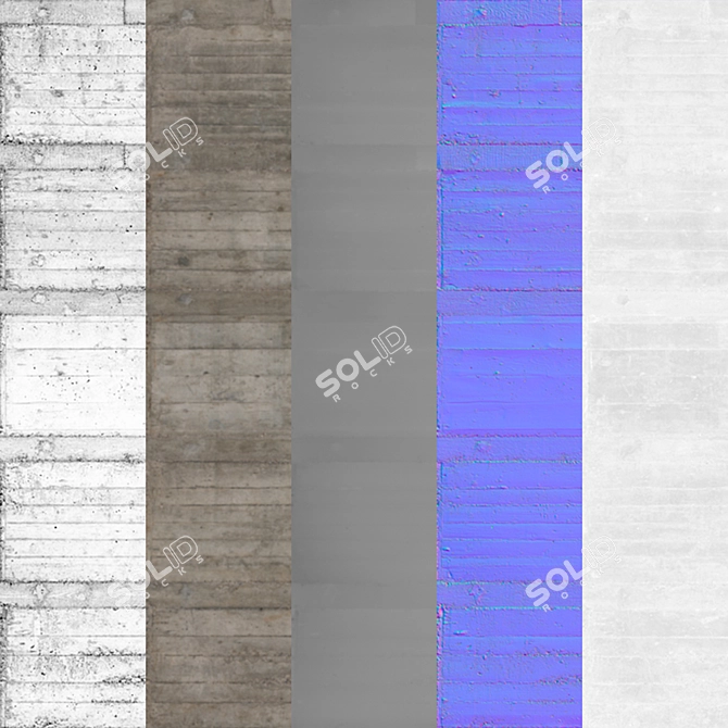 Seamless Concrete Blocks 3D model image 4