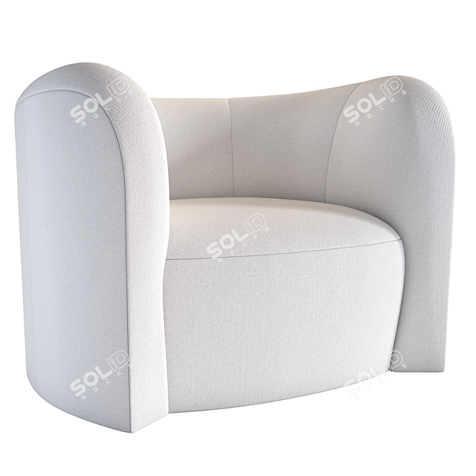 Stylish Baker Wave Chair 3D model image 2