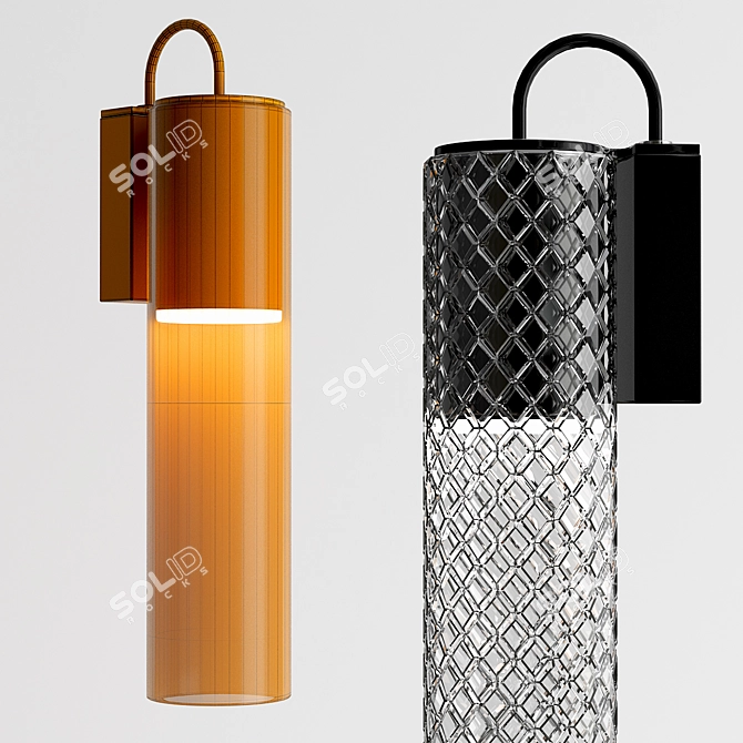 Contemporary Glass Tube Wall 3D model image 3