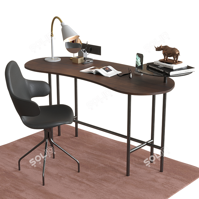 Modern Office Furniture Set 3D model image 1