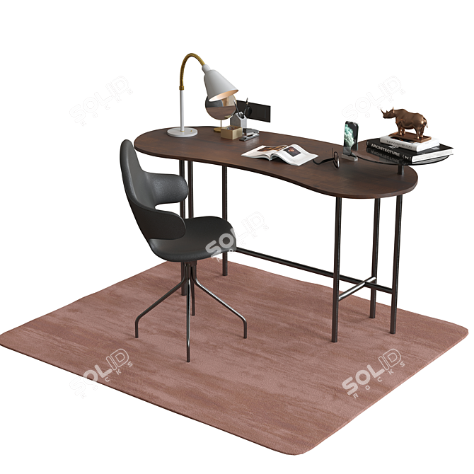 Modern Office Furniture Set 3D model image 2