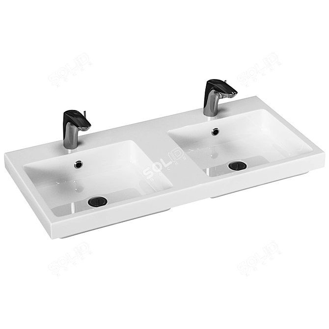 Modern Double Sink - ODENSVIK 3D model image 1