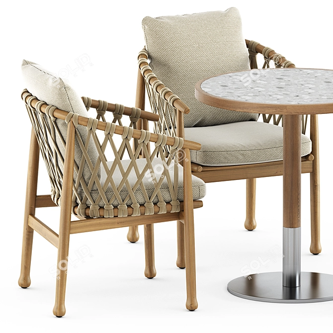 Outdoor Elegance: Ginestra Chairs & Briscola Table 3D model image 3