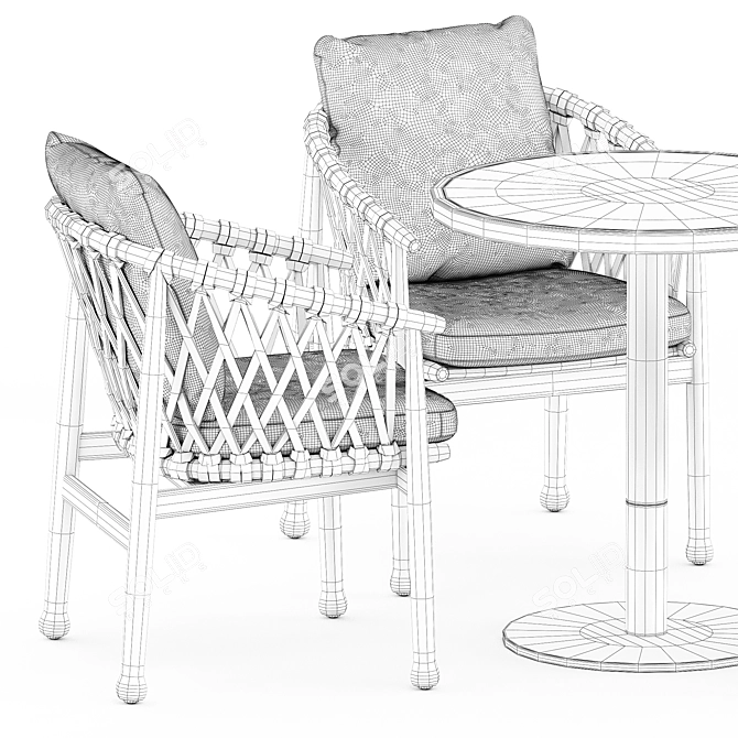 Outdoor Elegance: Ginestra Chairs & Briscola Table 3D model image 5