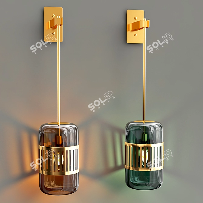 Modern Trait Wall Lamp - Sleek Design 3D model image 2