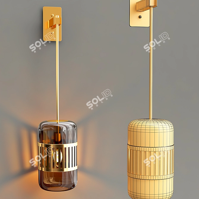 Modern Trait Wall Lamp - Sleek Design 3D model image 3