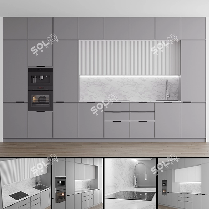 Modern Miele Kitchen Set 3D model image 1