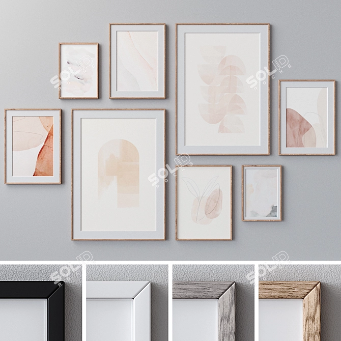 Assorted Set of Wall Paintings 3D model image 1