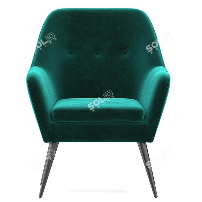 Luxurious Memphis Velvet Armchair 3D model image 2