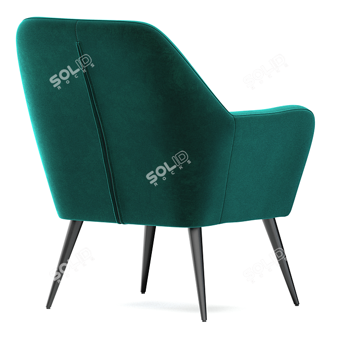 Luxurious Memphis Velvet Armchair 3D model image 3