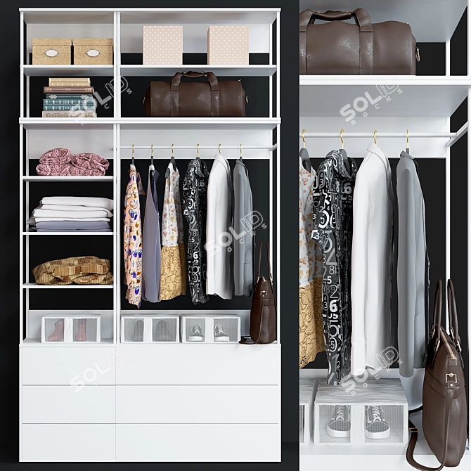 OPPHUS Wardrobe: Stylish Organization Solution 3D model image 1