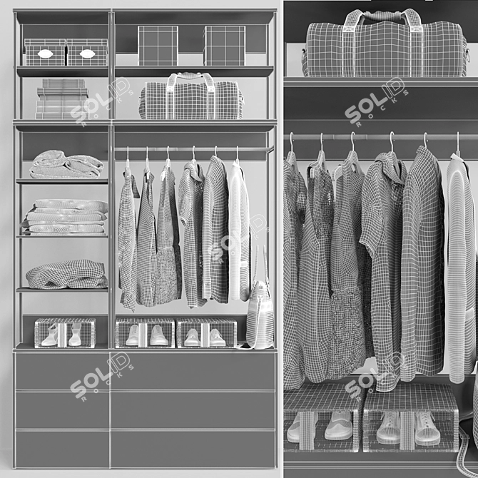 OPPHUS Wardrobe: Stylish Organization Solution 3D model image 4