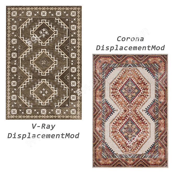 Versatile Set of 6 Designer Rugs 3D model image 4