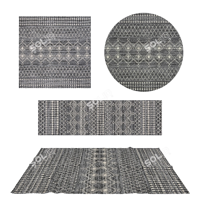 Versatile Set of 8 Rugs with VRayFur & Displacement 3D model image 1