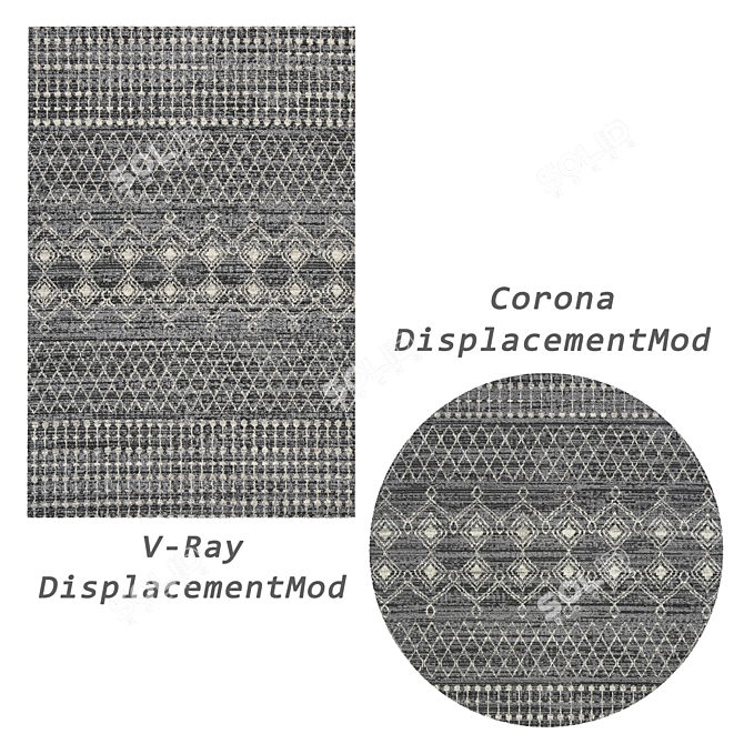 Versatile Set of 8 Rugs with VRayFur & Displacement 3D model image 2