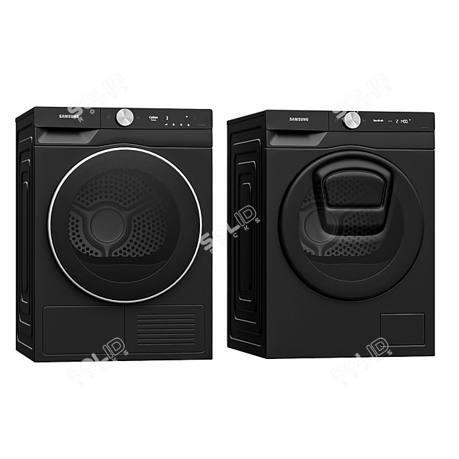 Samsung Washer & Dryer Combo - DV90T8240SE & WD12T754DBN 3D model image 4