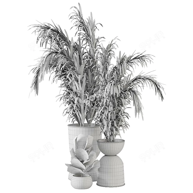 Greenery in Bau Pot: Set 105 3D model image 5