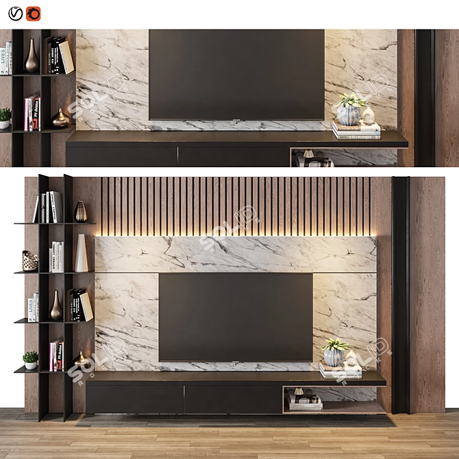 Sleek TV Wall Mount for Modern Homes 3D model image 1