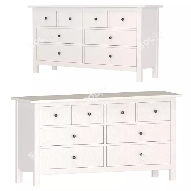 Modern White Hallway Sideboard Drawer - IKEA HEMNES 3D model image 1