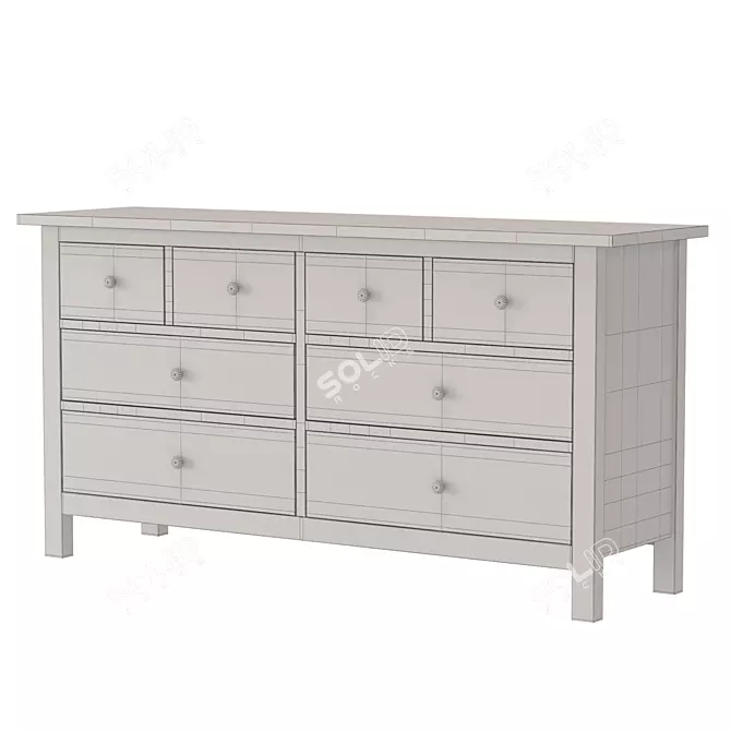 Modern White Hallway Sideboard Drawer - IKEA HEMNES 3D model image 2