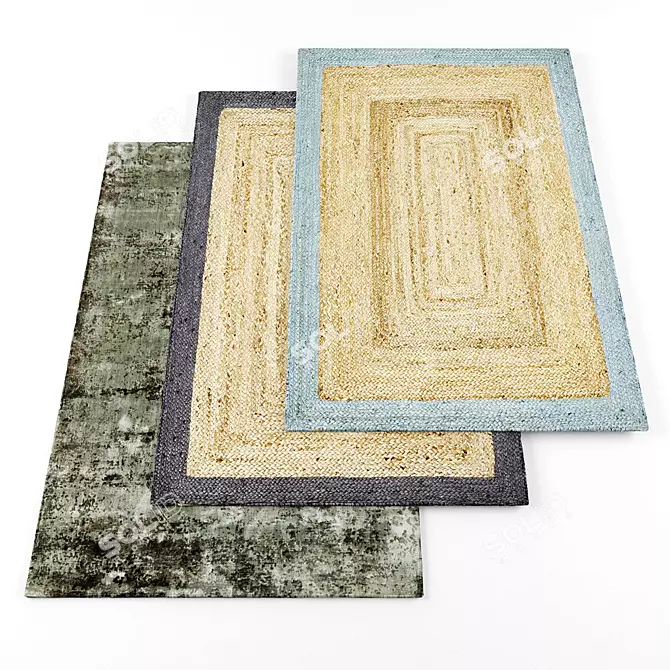 Modern Rugs Set - 6 Pieces 3D model image 1