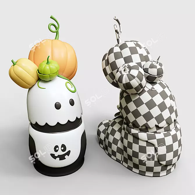 Spooky Wobi Halloween Figurine 3D model image 6