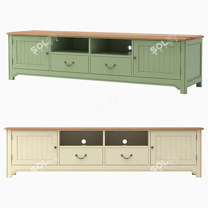 Elongated Olivia TV Console 3D model image 2