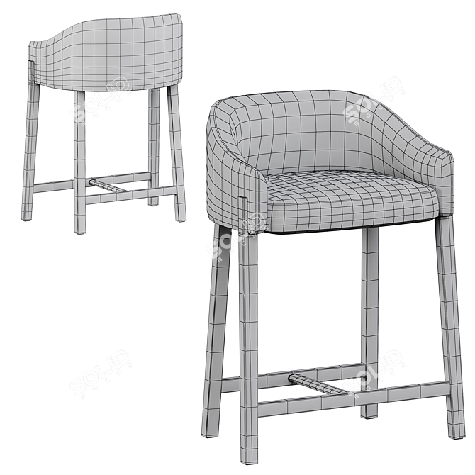 Sleek Blink Counter Stool 3D model image 5