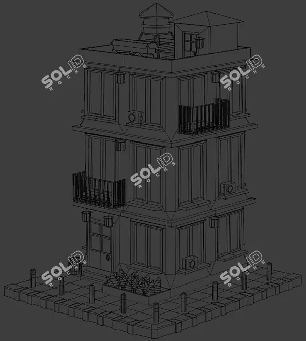 Italian House: Low-Poly Model for Blender 3D model image 4