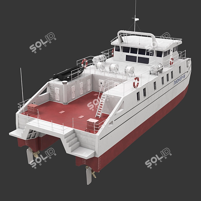 Pioneer-M: Cutting-Edge Research Catamaran 3D model image 2