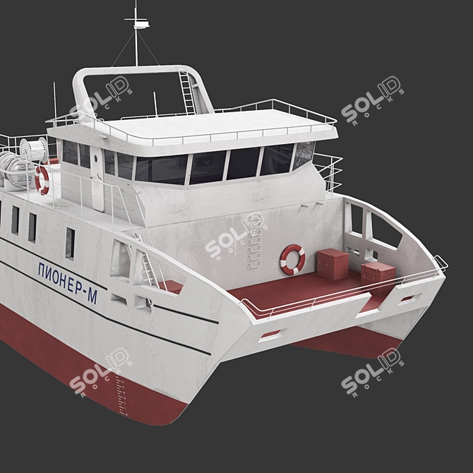 Pioneer-M: Cutting-Edge Research Catamaran 3D model image 4