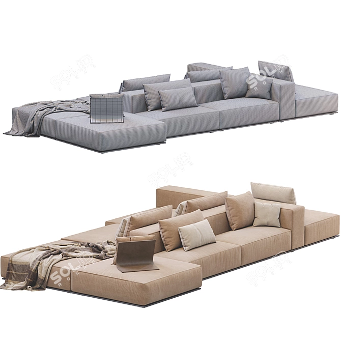Modern Luxury Westside Sofa 3D model image 5