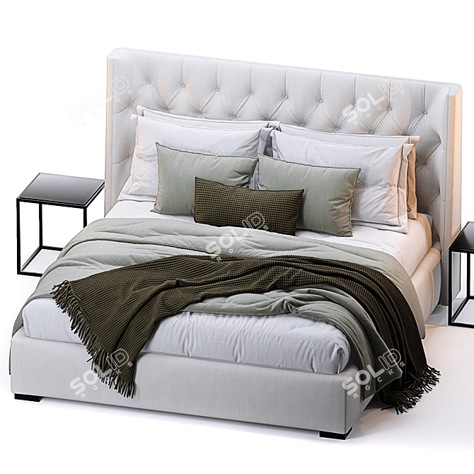 Turman Bed: Sleek & Stylish 3D model image 2