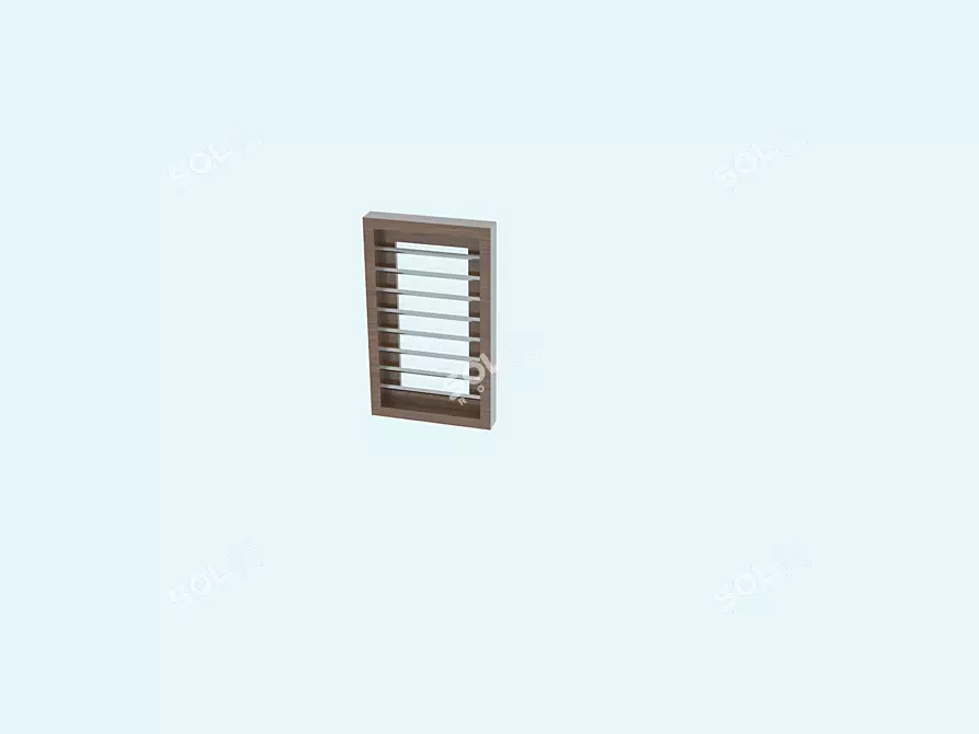 Hygloss Iroko Wood & Steel Finish Window1 3D model image 1