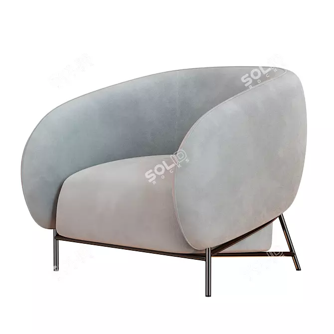 Sleek Curl Armchair: Cider Edition 3D model image 1