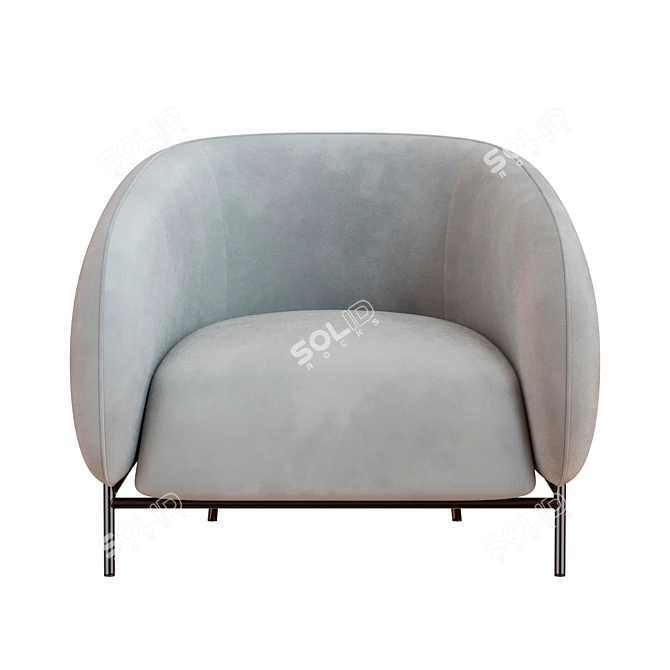 Sleek Curl Armchair: Cider Edition 3D model image 2