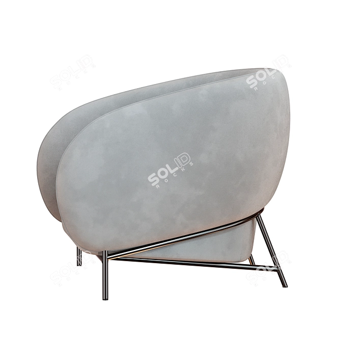 Sleek Curl Armchair: Cider Edition 3D model image 3