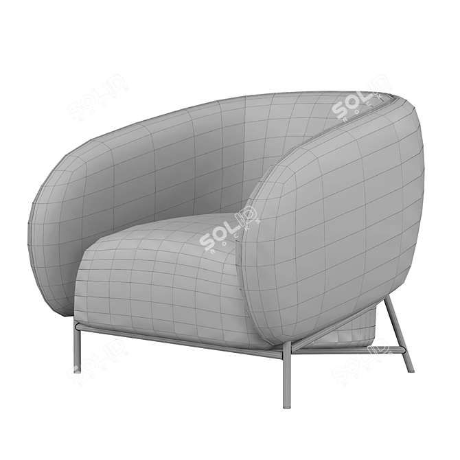 Sleek Curl Armchair: Cider Edition 3D model image 4